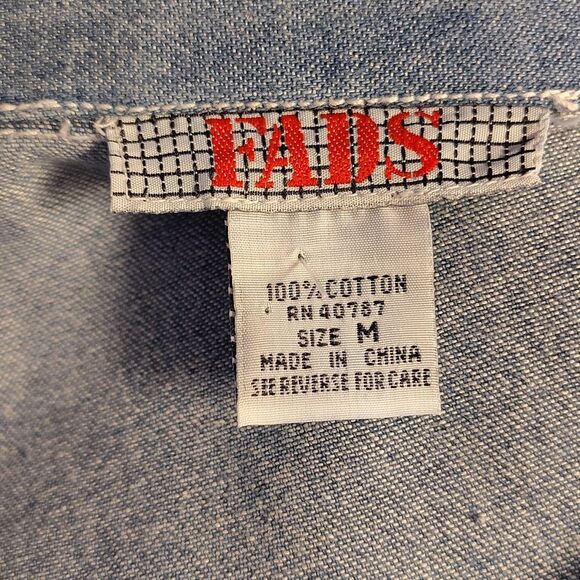 VTG 90s Blue Denim Button Front Short Sleeve Jean Midi Dress SZ Medium - Picture 12 of 13